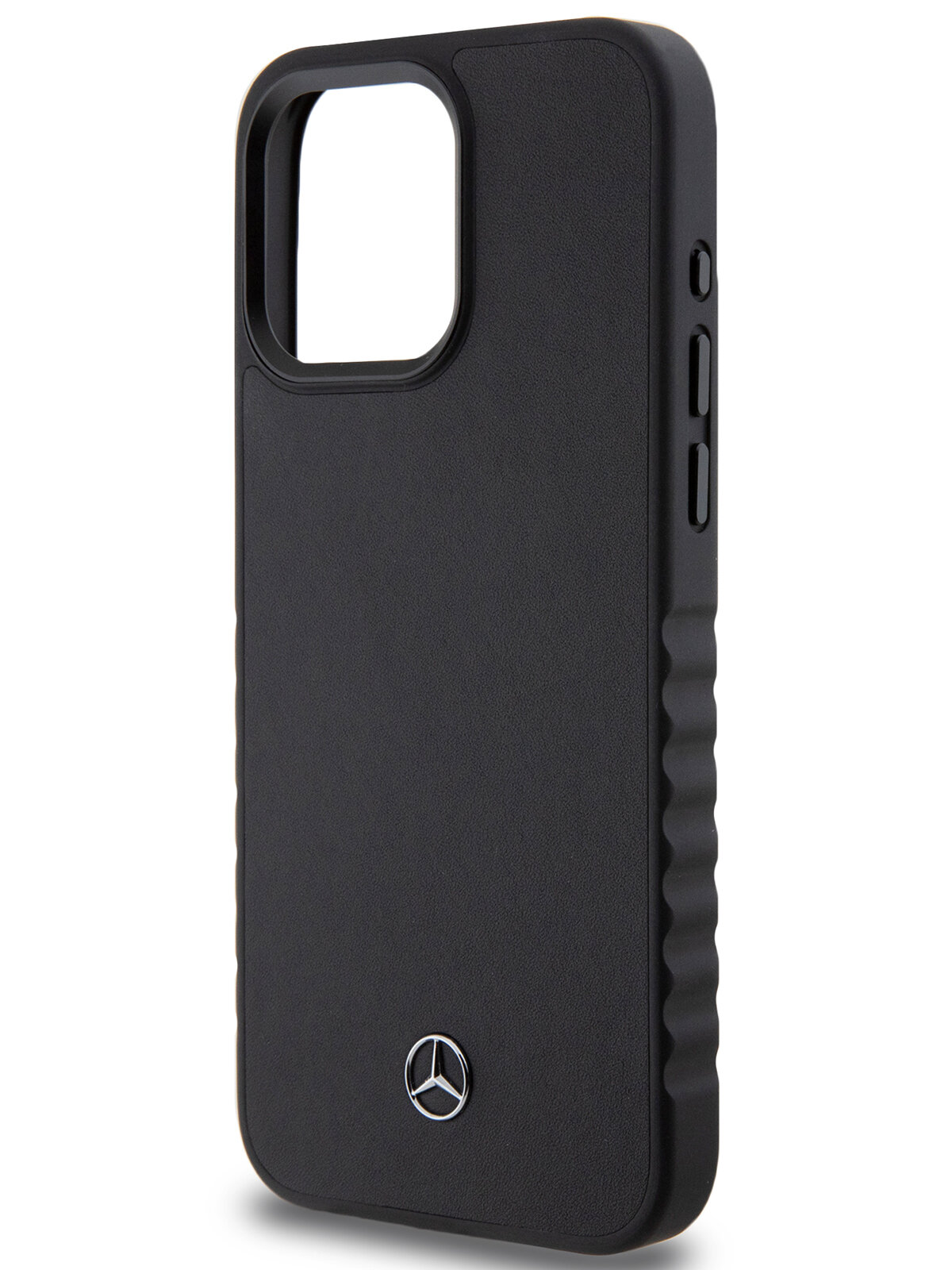 Mercedes для iPhone 15 Pro Max чехол Leather Plain Smooth Hard Black