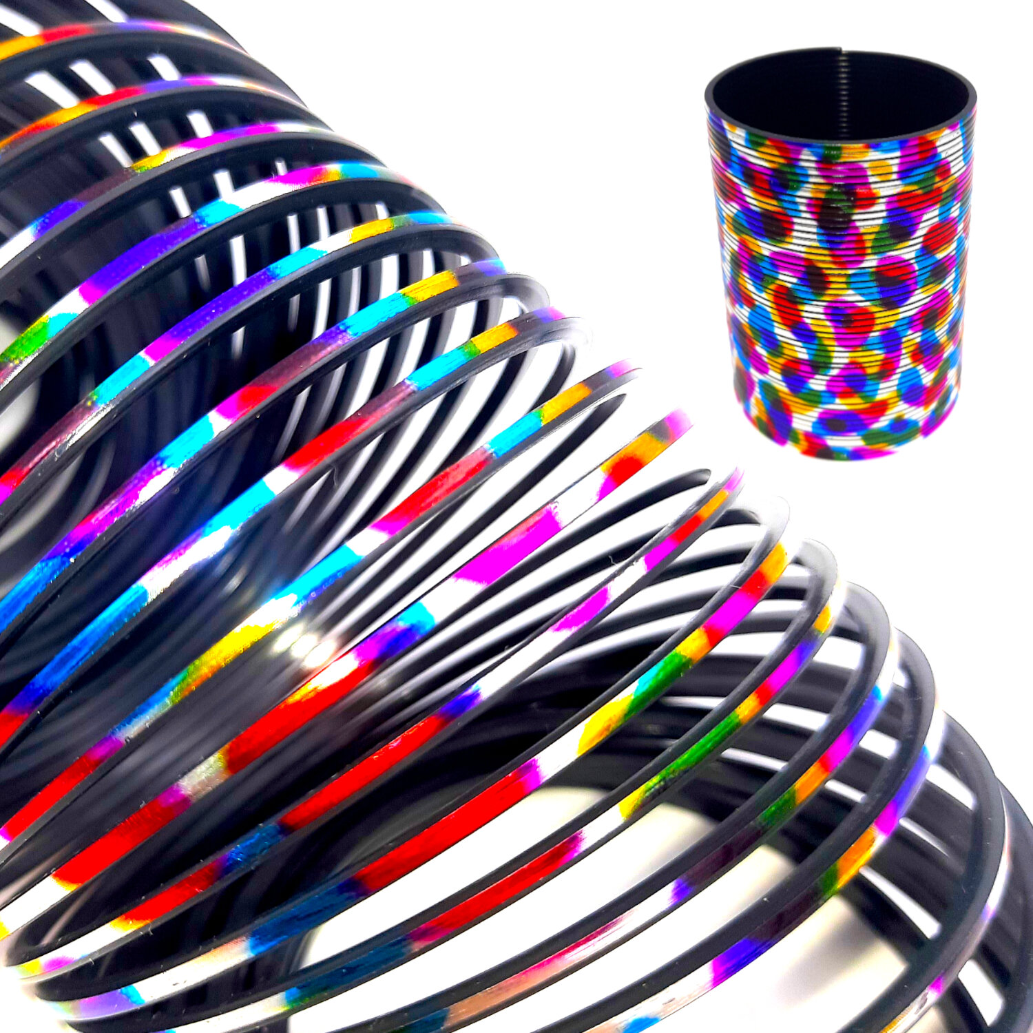 Пружинка Радуга Шагающая 7 5х10 см  Slinky  Игрушка антистресс голографические пятна Слинки  Радужная спираль 