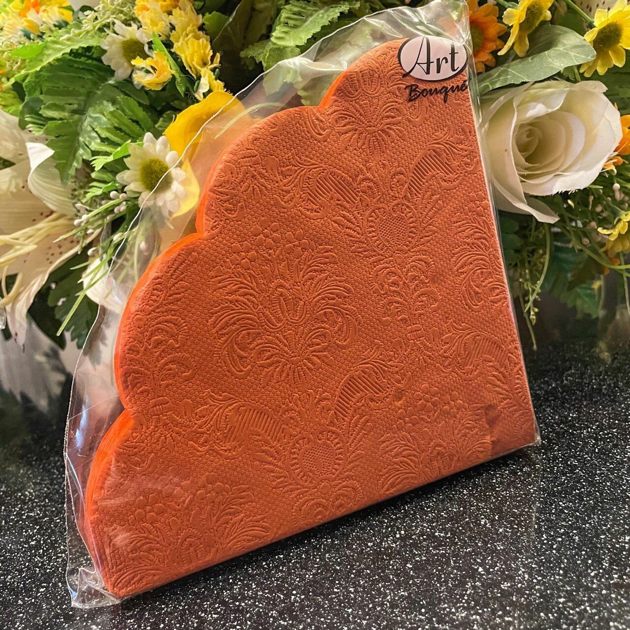 фото Салфетки Desna Круглые Барокко Терракотовый