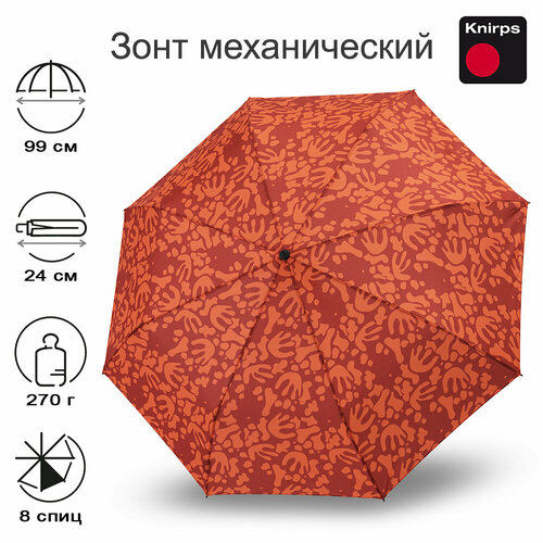 фото Зонт knirps, красный, оранжевый