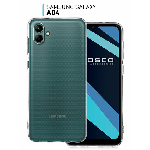 Силиконовый чехол для Samsung Galaxy A04 (Самсунг Галакси А04) тонкий, ROSCO накладка с защитой модуля камер, прозрачный силиконовый чехол на samsung galaxy a04 самсунг а04 с эффектом блеска ромашка