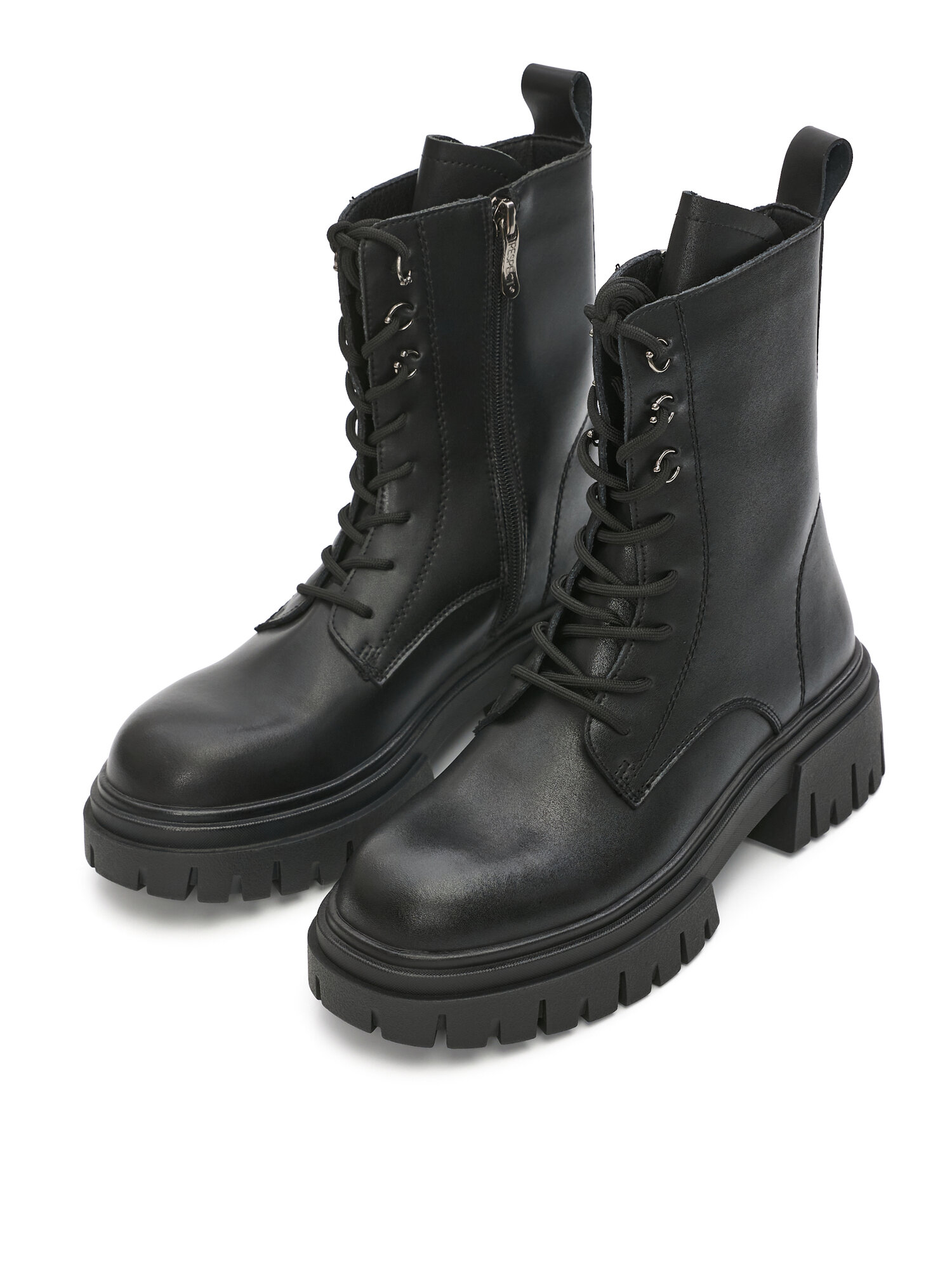 фото Ботинки Respect Женский Демисезон Черный Натуральная кожа размер 38