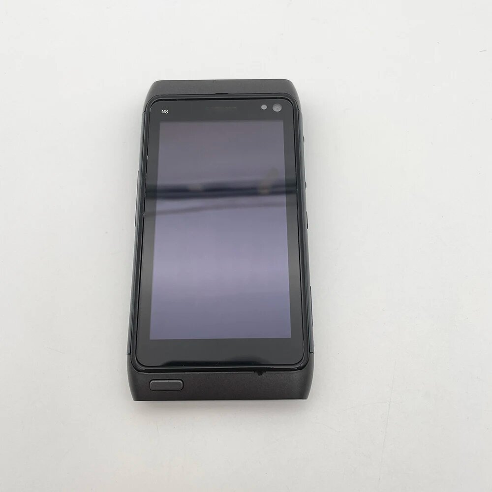 Оригинальная разблокированная камера N8 12MP, Wi-Fi, Bluetooth, FM-радио, громкоговоритель, мобильный телефон, сделано в Финляндии, Simple Set, Кнопочный телефон, Черный, Б/у — фото 1
