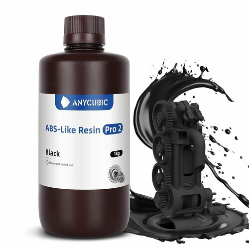 Фотополимерная смола Anycubic ABS-Like Pro 2 Resin+ (Черный) 1кг/бутылка черный