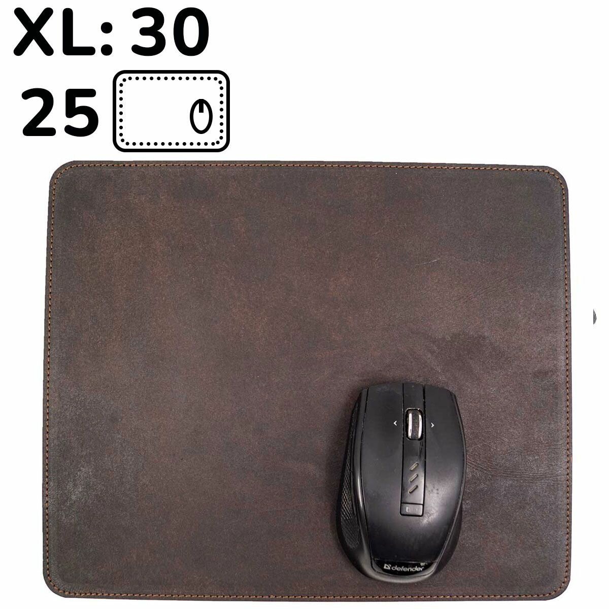 Коврик для мышки 25 х 30 см из натуральной кожи Audmorr J, NewPad XL Coffee