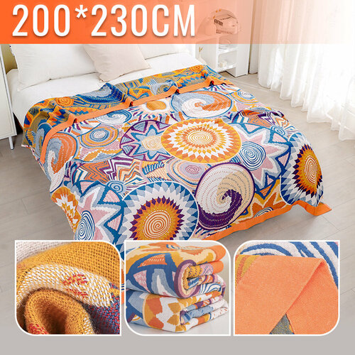 Покрывало на кровать Плед 200х230 плед на диван покрывало на диван плед узор калейдоскопа 4280₽