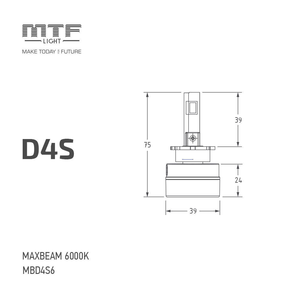 Светодиодные лампы D4S MTF Light серия MaxBeam 6000K, кулер, комплект. — фото 1