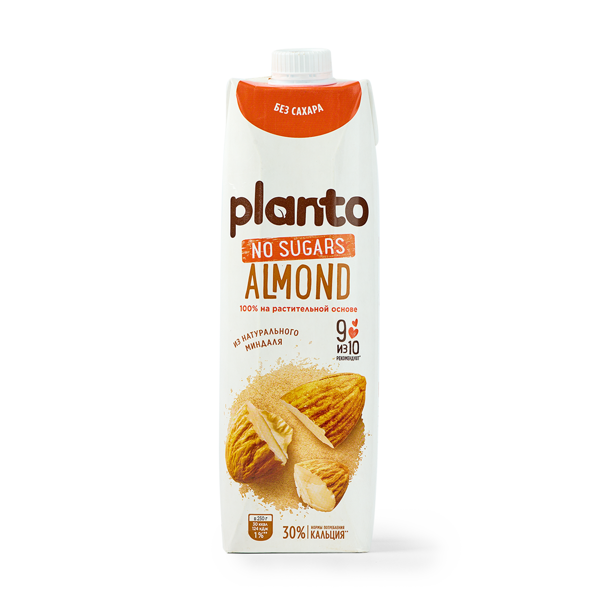 Напиток Planto, миндальный, без сахара, 1,2% жирности, тетра-пак, 1 л