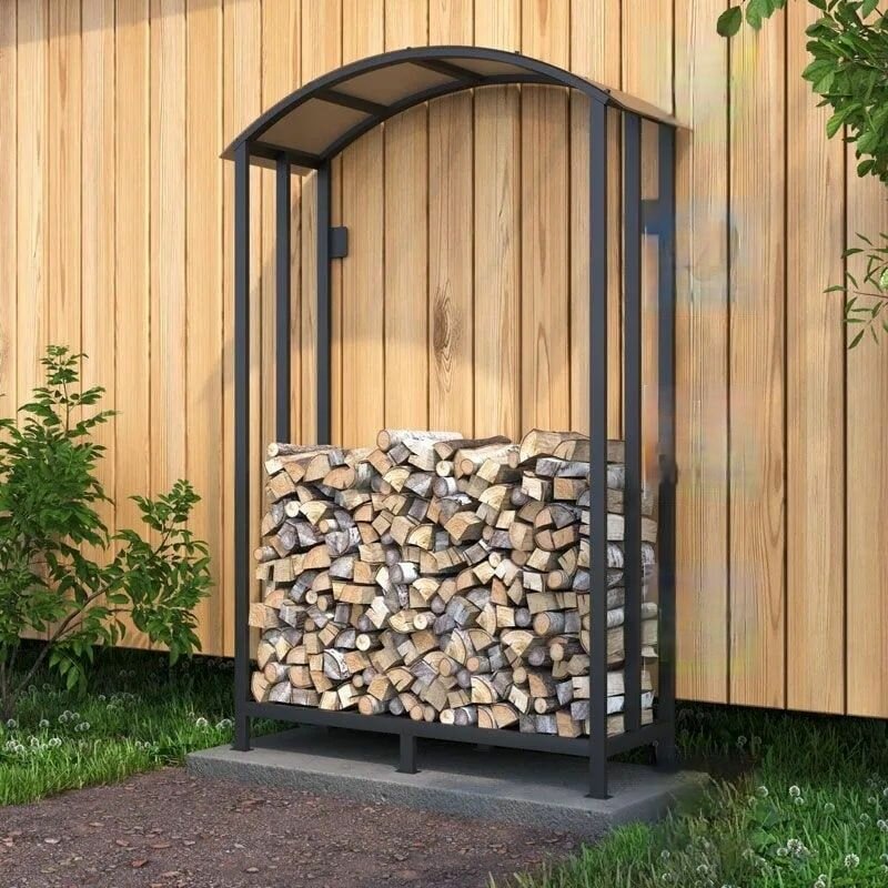 Дровница поленница круг металлическая цельносваренная Kovmangal 200х120х40 см