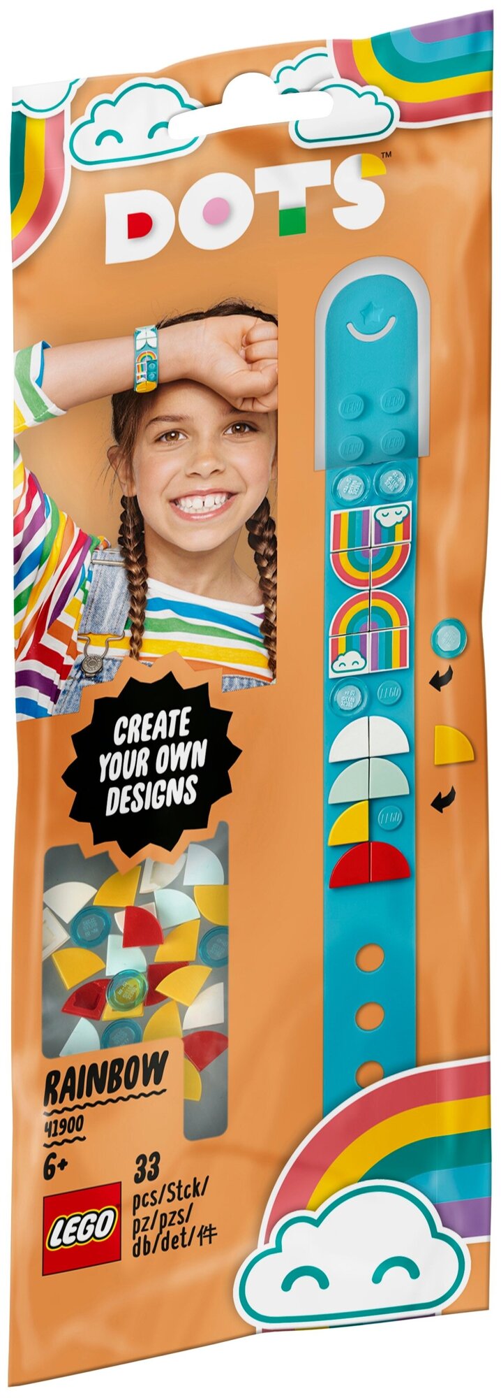Конструктор LEGO DOTS 41900 Браслет Радуга, 33 дет.