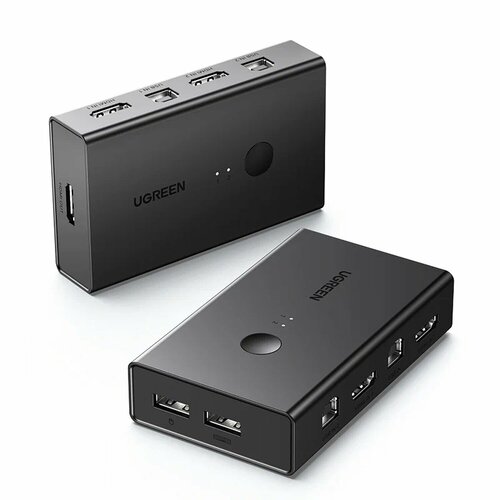 Переключатель UGREEN CM571 90478 HDMI 21 KVM Switcher 4K60Hz with Desktop Controller Цвет черный 3690₽