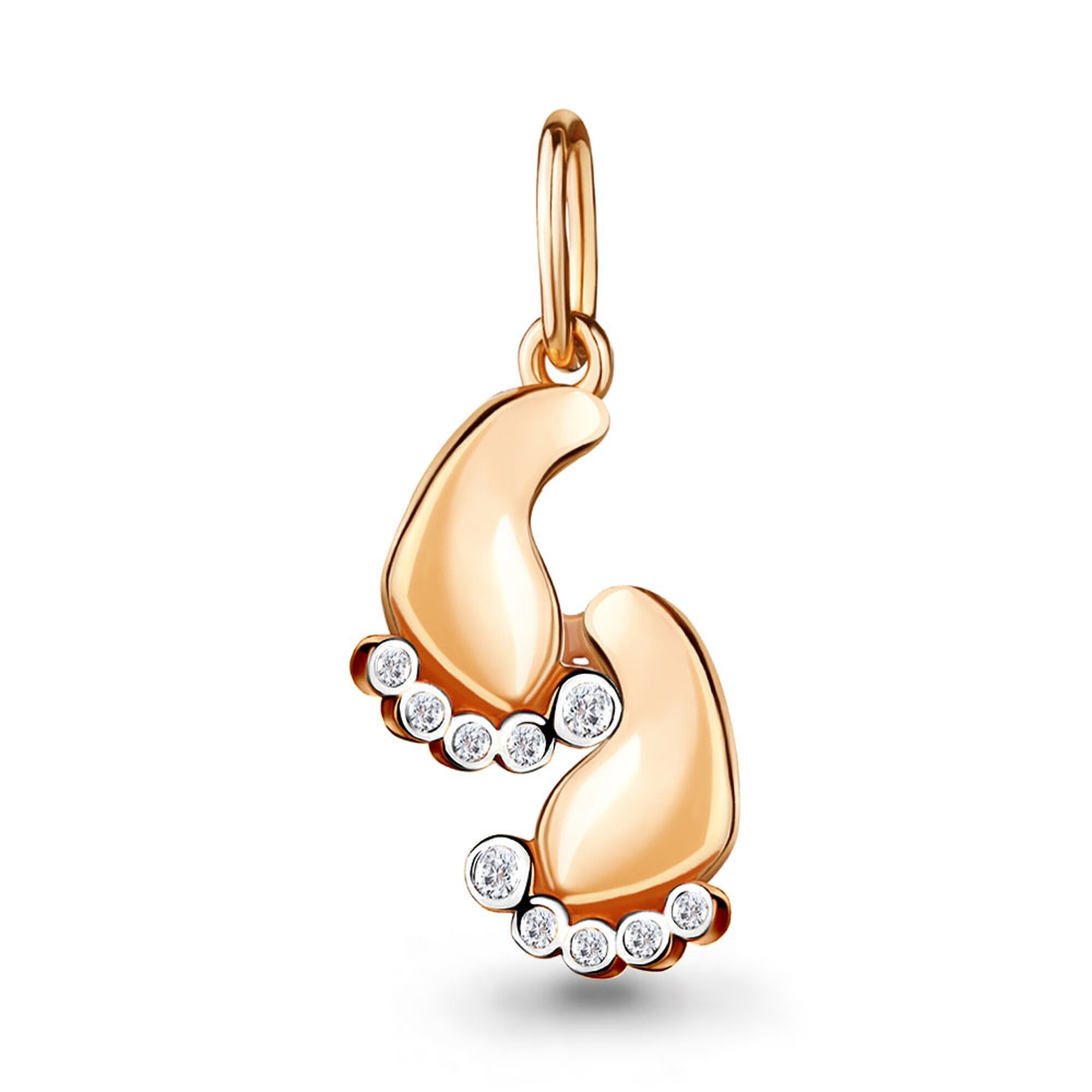 Подвеска Diamant online, красное золото, 585 проба, фианит