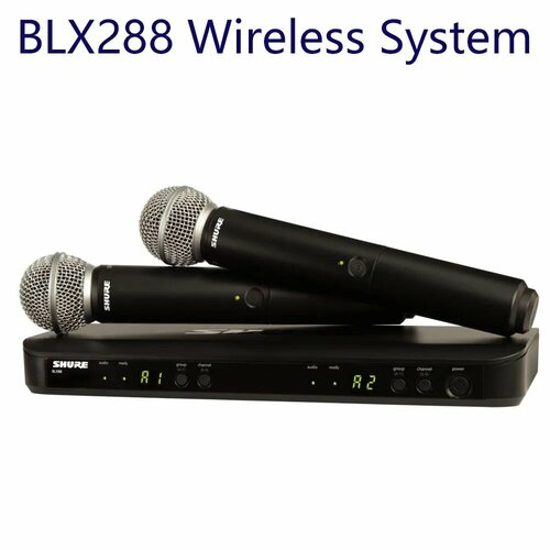 Микрофоны беспроводные SHURE BLX 288SM 58 черные 33410₽