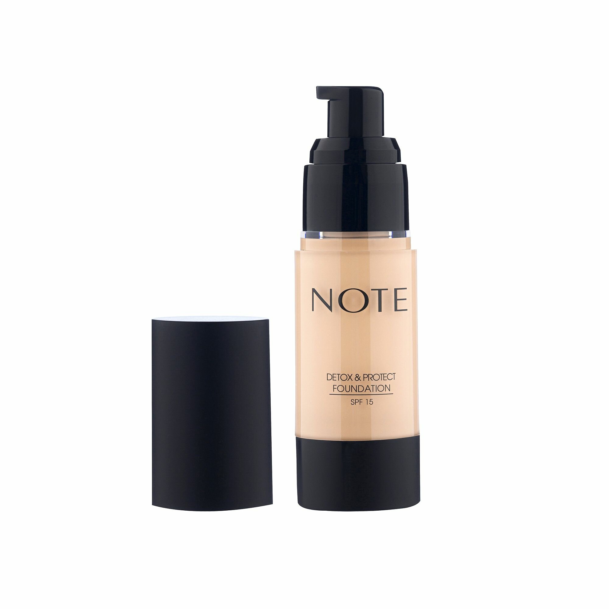 NOTE DETOX AND PROTECT FOUNDATION 129 Тональная основа для лица защитная с детокс-эффектом 129 30 мл SPF15 — фото 1