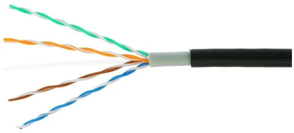 Кабель CABLEXPERT UPC-5051E-4-CU-OUT UTP, кат.5E, 305м, 4 пары, 24AWG, 0.51мм, медь, одножильный, черный
