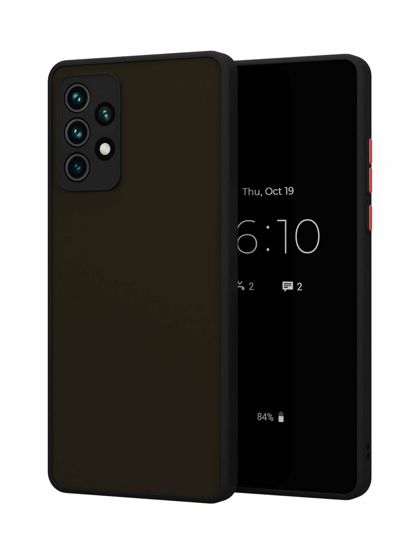 Чехол Mcover на Galaxy A52 / для Галакси А52, противоударный, с защитой камеры, черный