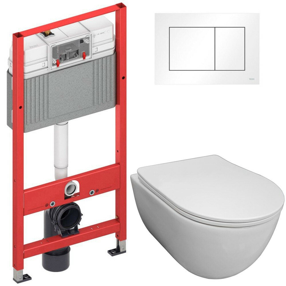 Инсталляция TECE 9400413 + унитаз Bloomix Diva MD1211R/UF3 безободковый с сиденьем