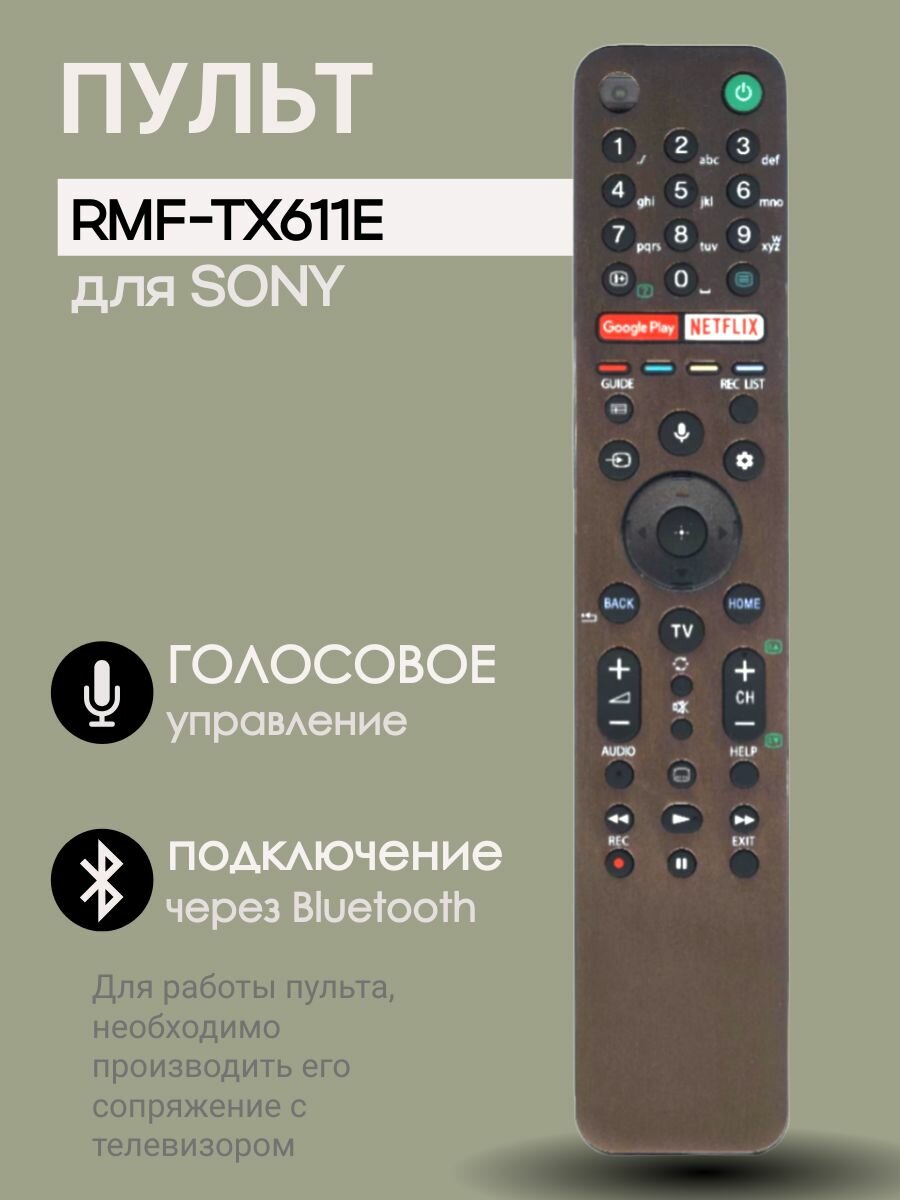 Пульт RMF-TX611E для Smart TV Sony с голосовым управлением