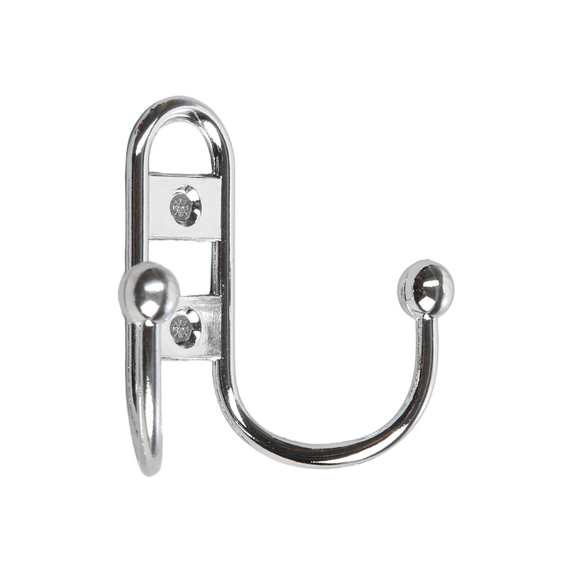 Крючок мебельный тундра TKD017 двухрожковый 1 шт цвет хром