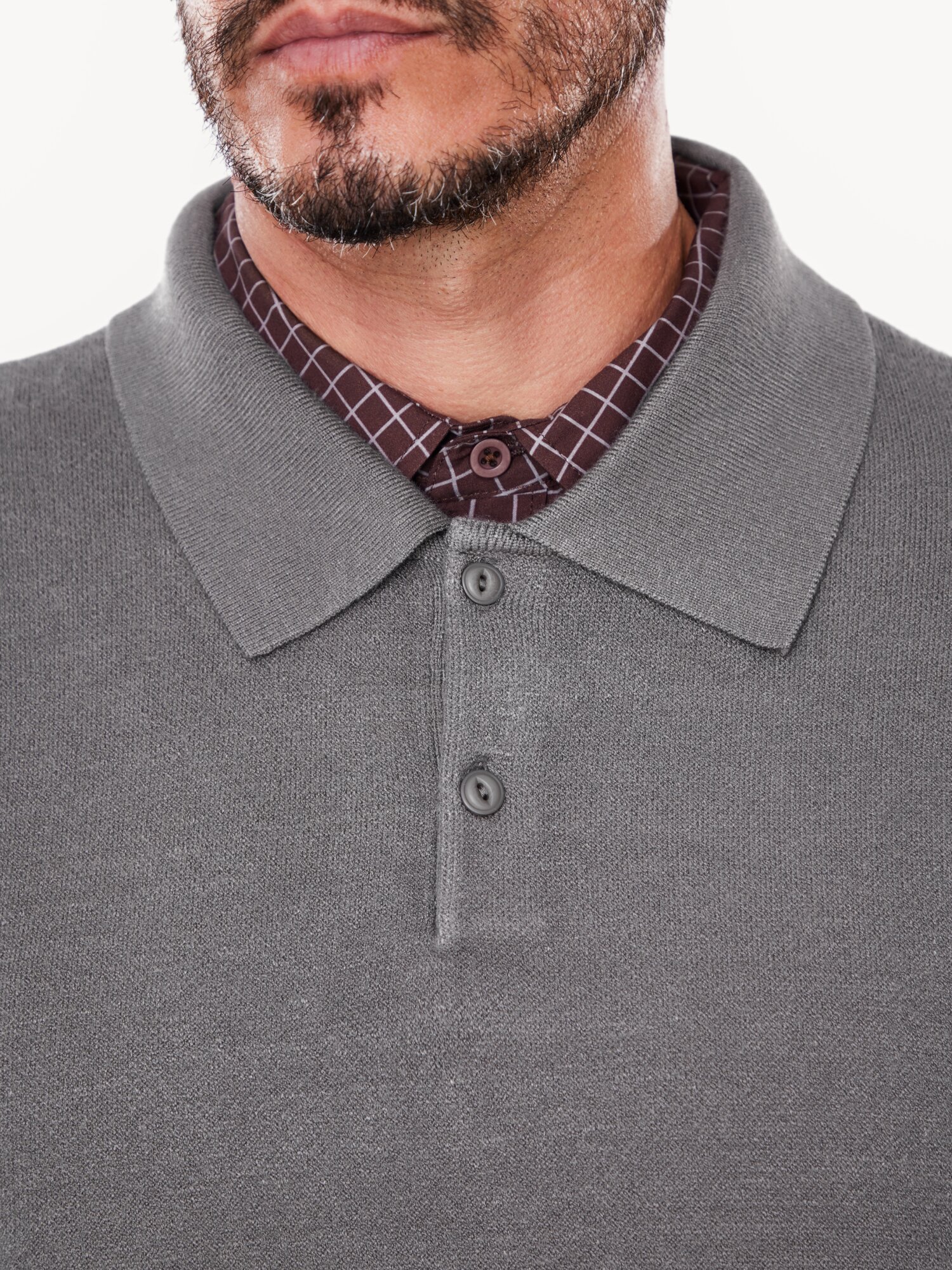 Свитер MUTED с воротником поло, размер XL, , серый — фото 1