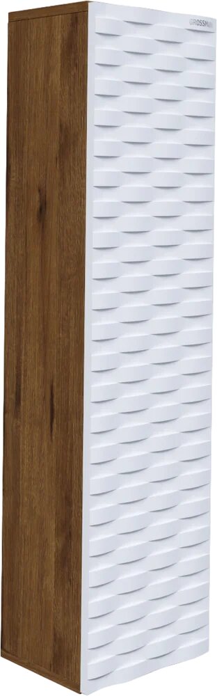 Шкаф-пенал для ванной Grossman Alba 30 30 см белый подвесной