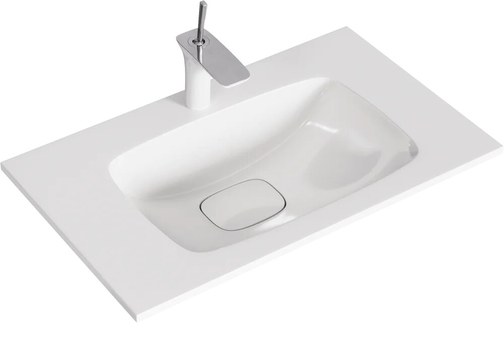 Мебельная раковина Aqwella 5 stars Malaga 76 из искусственного мрамора  раковина для ванной  белая  прямоугольная