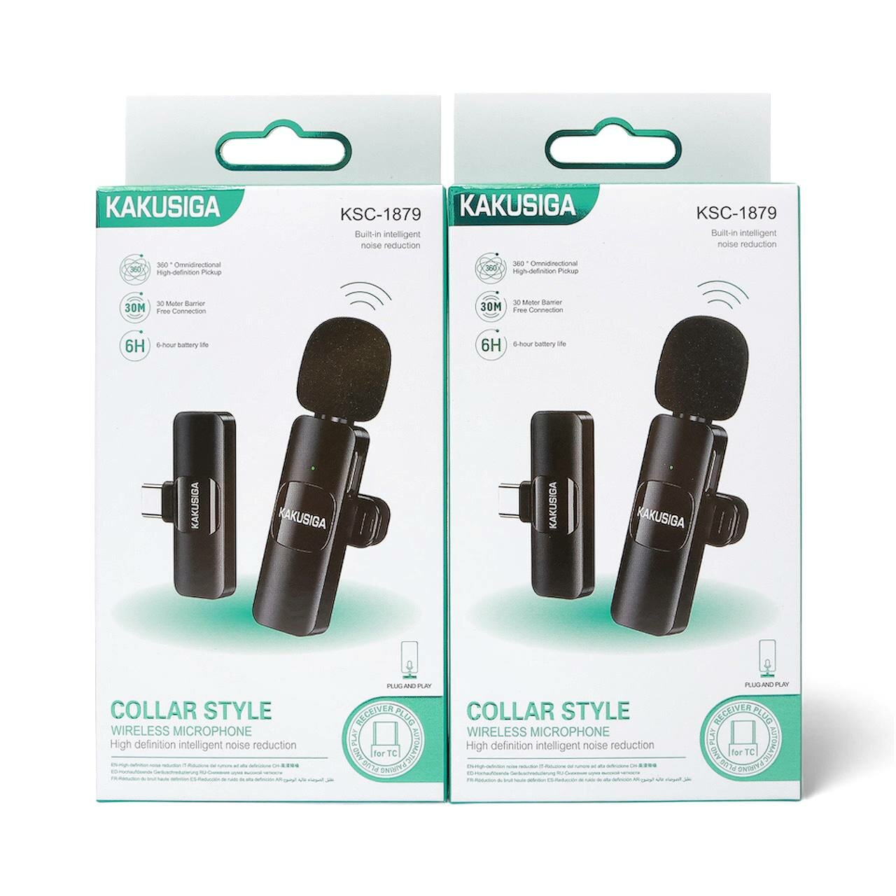 Беспроводной петличный микрофон Kakusiga KSC-1879, с шумоподавлением, Type-C