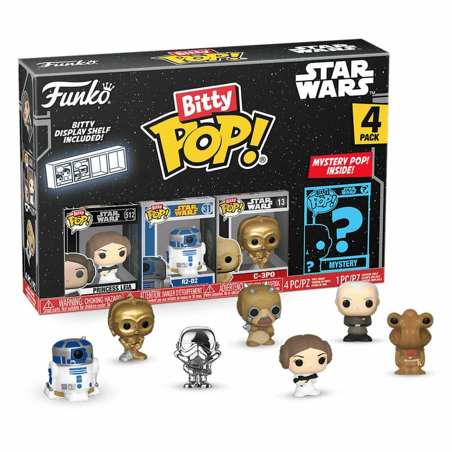 Набор фигурок Funko POP! Bitty - Star Wars - Leia, 4 шт, 71512, "Звездные Войны"