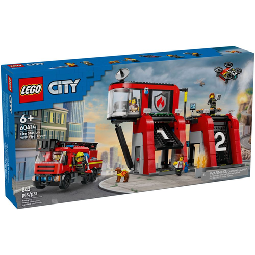 конструктор lego city 60375 fire station and fire truck LEGO CITY 60414 Fire Station with Fire Truck, 843 дет.
