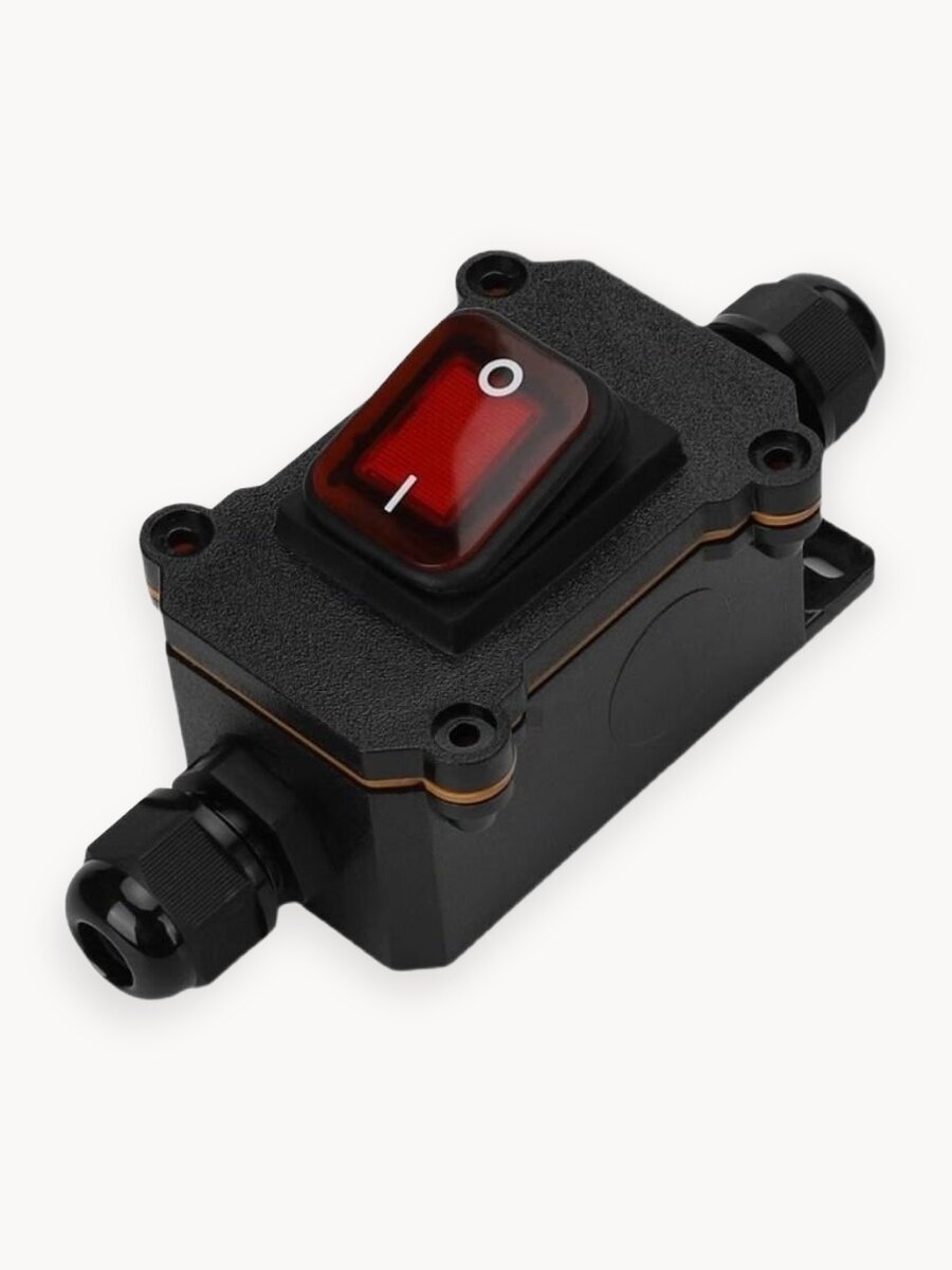 Выключатель, водонепроницаемый, IP65, черный, для удлинителя, открытый монтаж