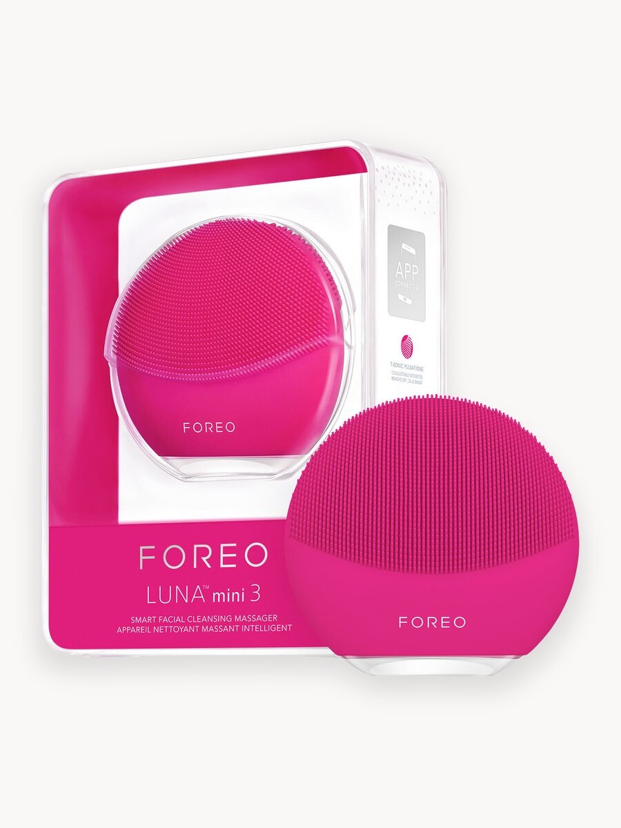 FOREO LUNA mini 3 Электрическая очищающая щеточка для лица для всех типов кожи, Fuchsia