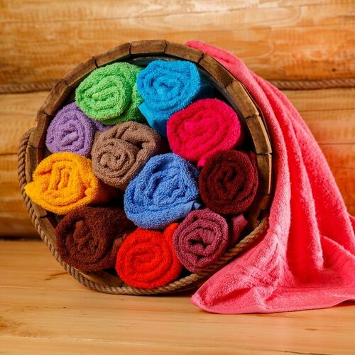 Полотенце махровое 30Х50 Г/К малина б-текс