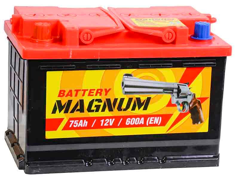 Аккумулятор автомобильный Magnum 75 А/ч 600 A прям. пол. Росс. авто (278x175x190)