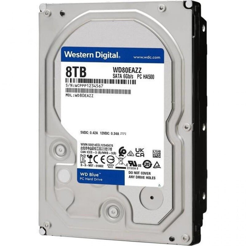 Western digital 8TB WD Blue (WD80EAZZ) {Serial ATA III 5640 rpm 128Mb buffer}