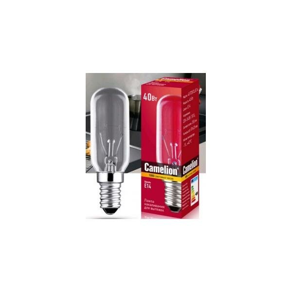 фото Camelion лампа накаливания для вытяжек T25 E14 40W(350lm) прозрачная 81x25 40/T25/CL/E14 (2 шт.)