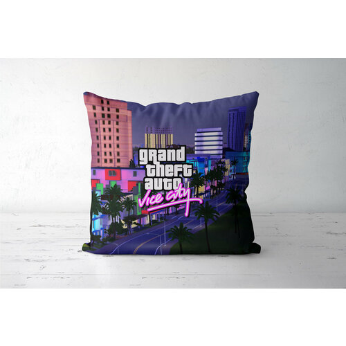 Подушка декоративная 45х45см / Геймерам / GTA Grand Theft Auto Vice City