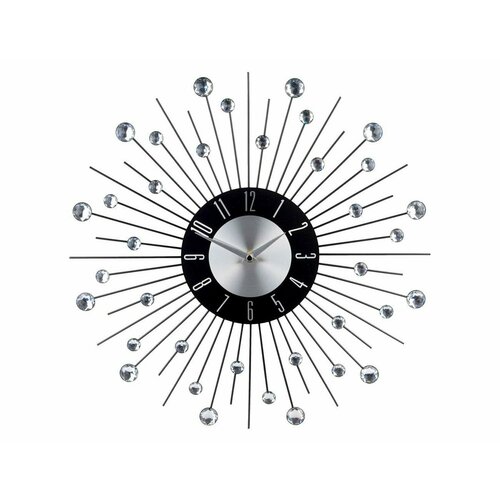 Настенные часы рагги, серебряные лучи, металл, акрил, 42 см, Koopman International HZ1901550-1