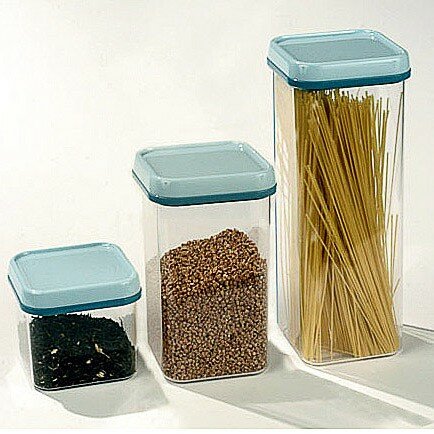 фото Банка для сыпучих продуктов пластиковая 600 мл квадратная Полимербыт