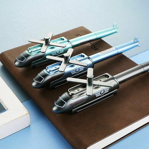 Ручка гелевая в виде вертолета креативная гелевая ручка с милым радужным единорогом