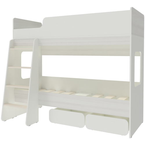 Двухъярусная кровать Л-38 Белый Белое Дерево