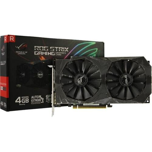 Видеокарта Asus PCI-E ROG-STRIX-RX560-4G-V2-GAMING AMD Radeon RX 560 4096Mb 128 GDDR5 1199/6000 DVIx1 HDMIx1 DPx1 HDCP Ret