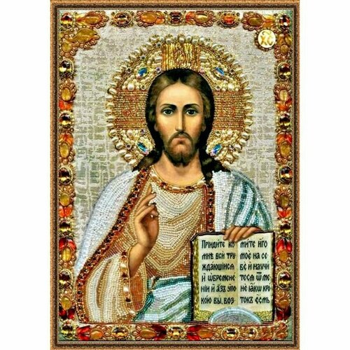 Diamond Алмазная мозаика на подрамнике «Христос. Вседержитель» икона