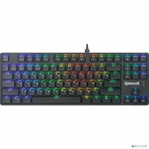 Defender Клавиатура Механическая клавиатура Anubis RGB, тонкая, тихая,87клавиш, б. п. Redragon чёрный