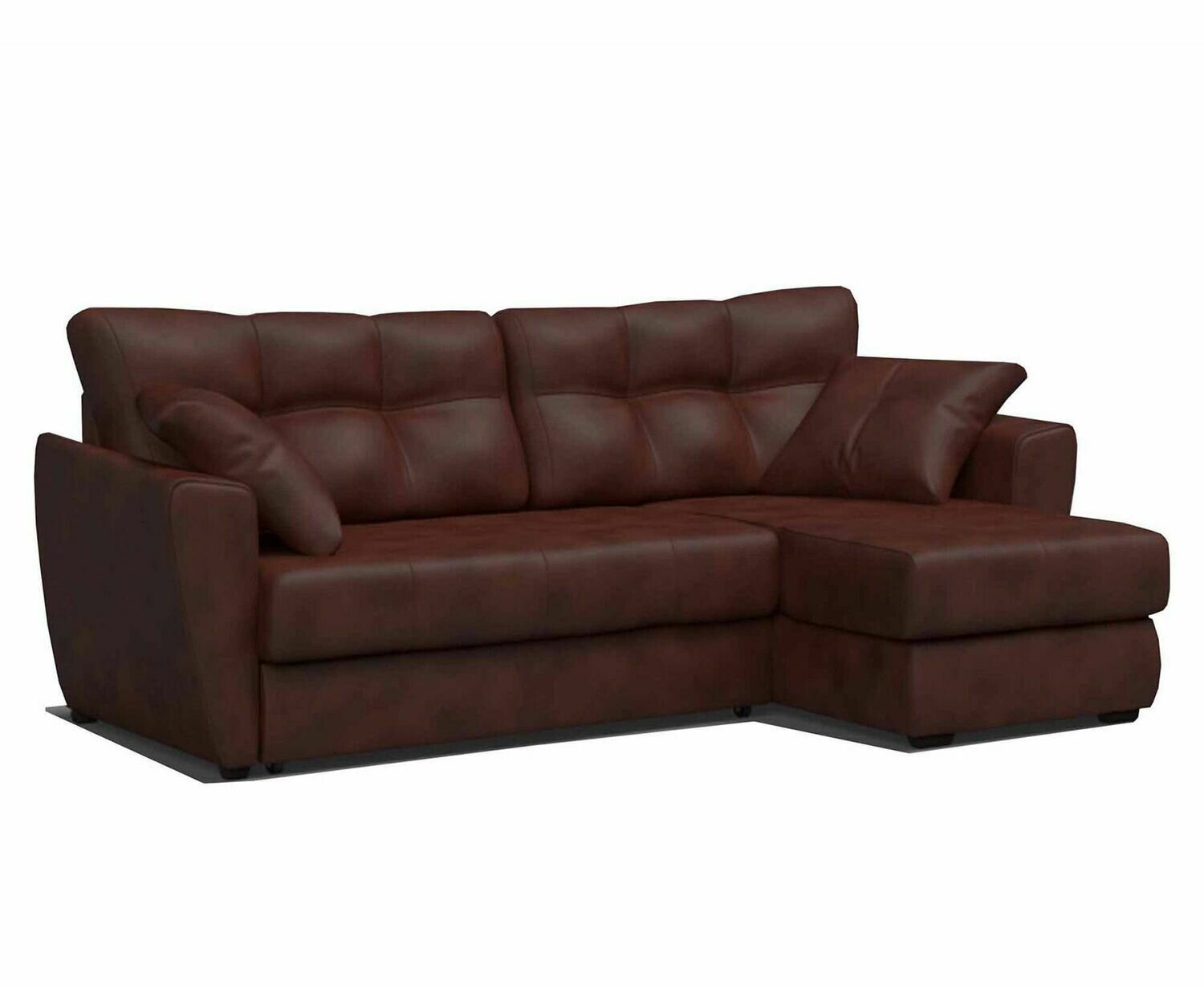 фото Диван угловой Fotodivan Амстердам Экокожа 150 Экокожа Коричневый 150