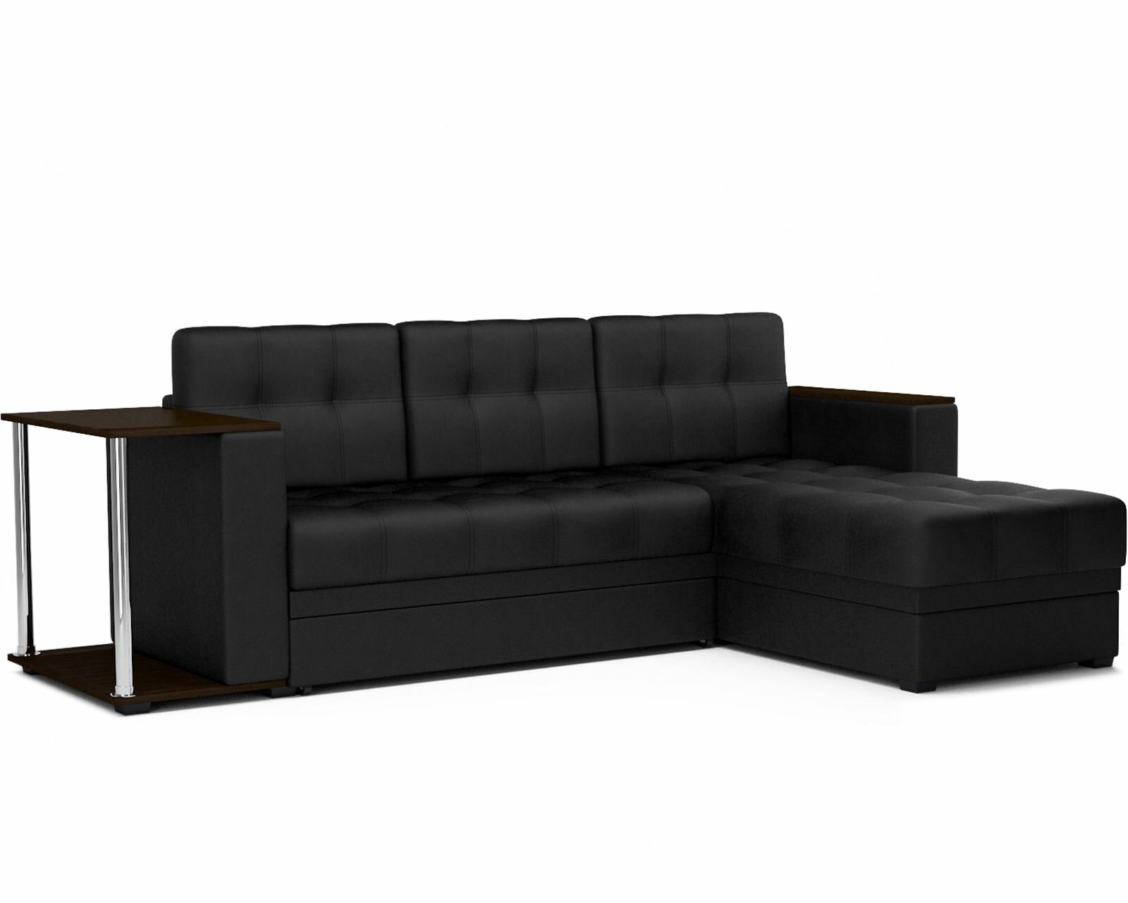 фото Диван Mebel-ars Атланта угловой Экокожа Черный