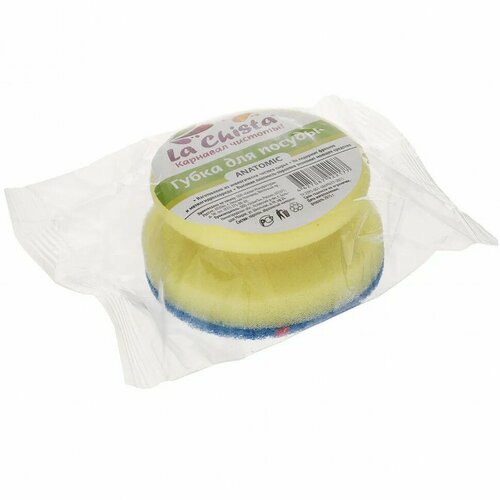 Губка д/посуды La Chista Анатомик круглая с держателем 1шт