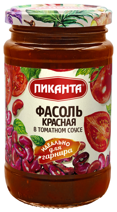 Фасоль красная Пиканта в томатном соусе, 390 г - фото №1