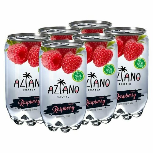 Газированный напиток Aziano со вкусом малины (Китай), 350 мл (6 шт)