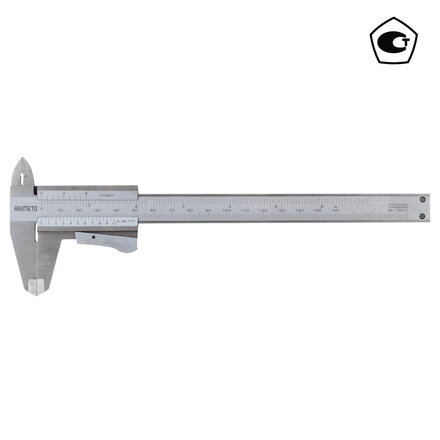 ASIMETO 351-08-4 Штангенциркуль нониусный тип 1; 0,02 мм, 0-200 мм, с зажимом