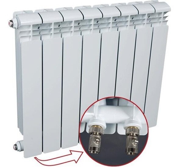 фото Алюминиевый радиатор Rifar Alum Ventil 500 \ 6 секции \ с нижним левым подключением